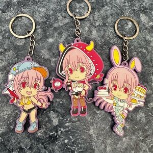 Official Super Sonico Rubber Keychains